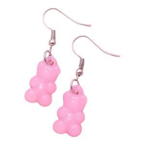 Gummy Bear Light Pink Drop Earrings Candy cute NEW